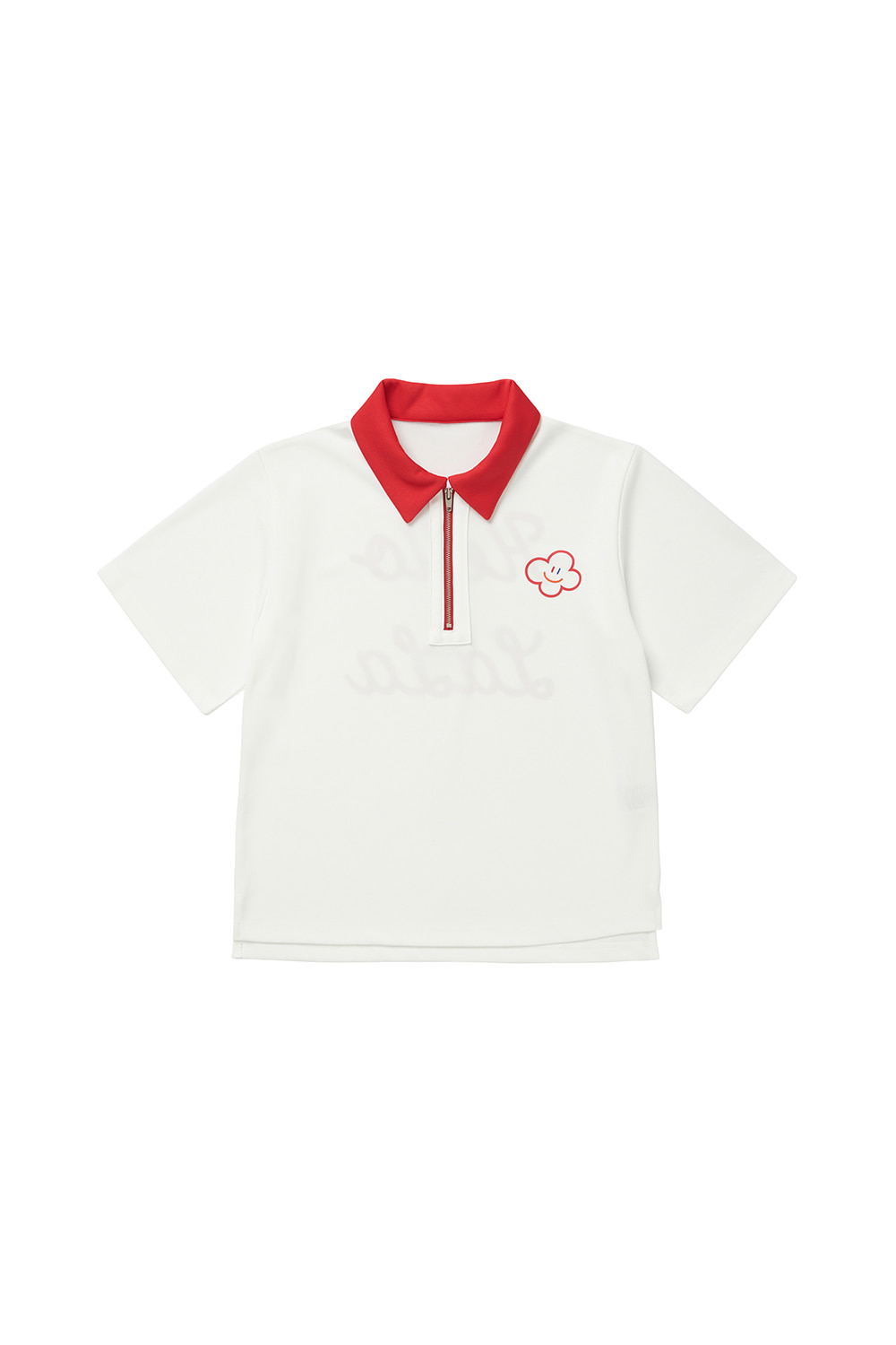 Hello LaLa Zip Up T-Shirts [Red PK White]